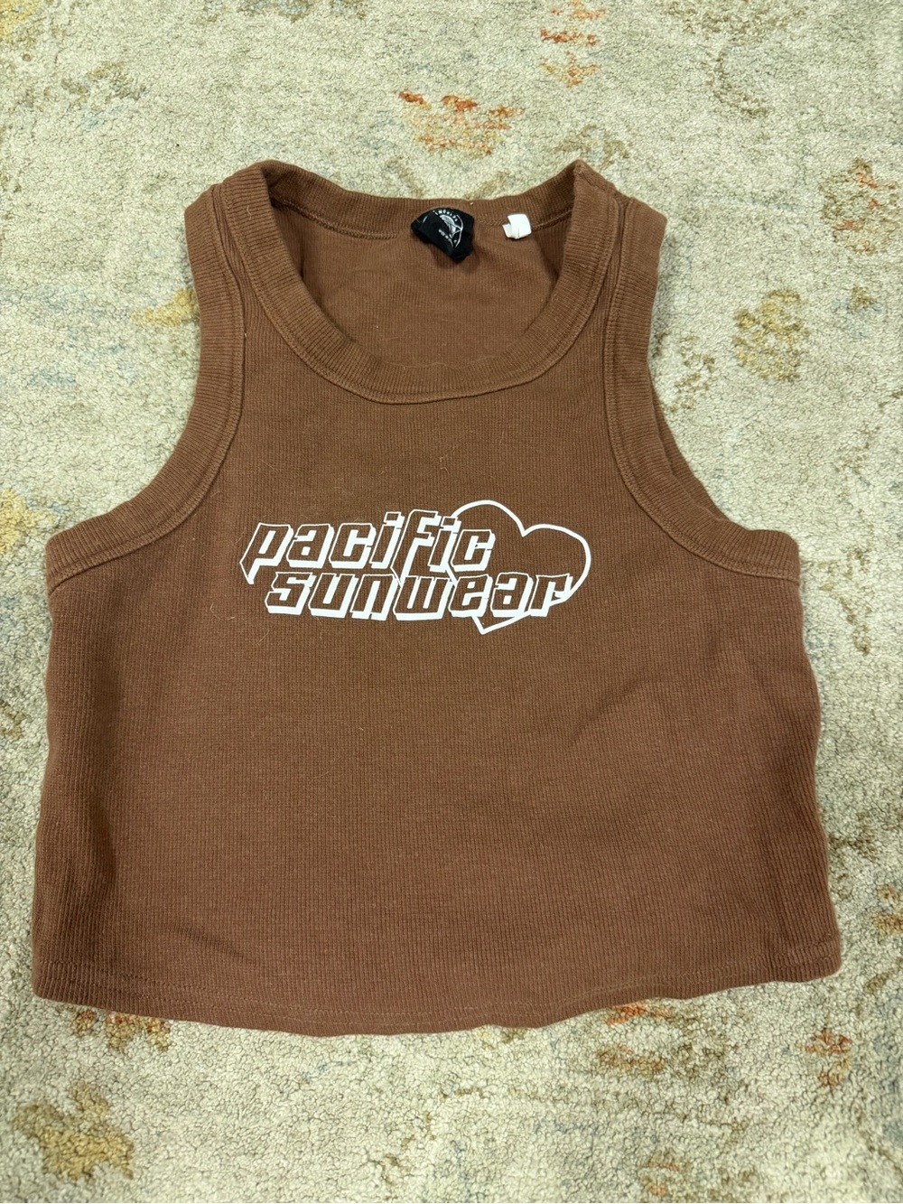 PacSun Brown Ribbed Crewneck Tank Top